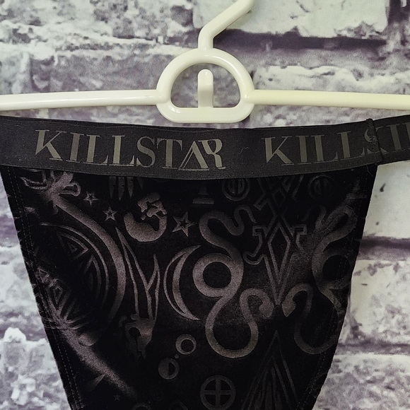 Killstar 'Wicked B*tch' Black Velvet Panty - XS - Picture 3 of 5